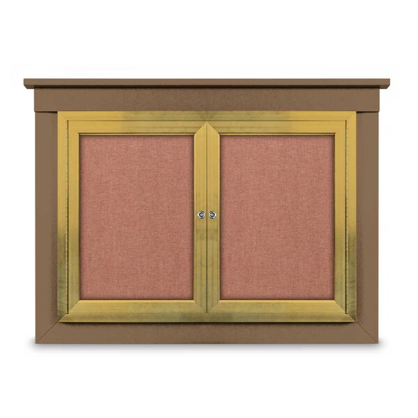 18"x24" 1-Door Enclosed Outdoor Letterboard, Hdr, Green Felt/Satin